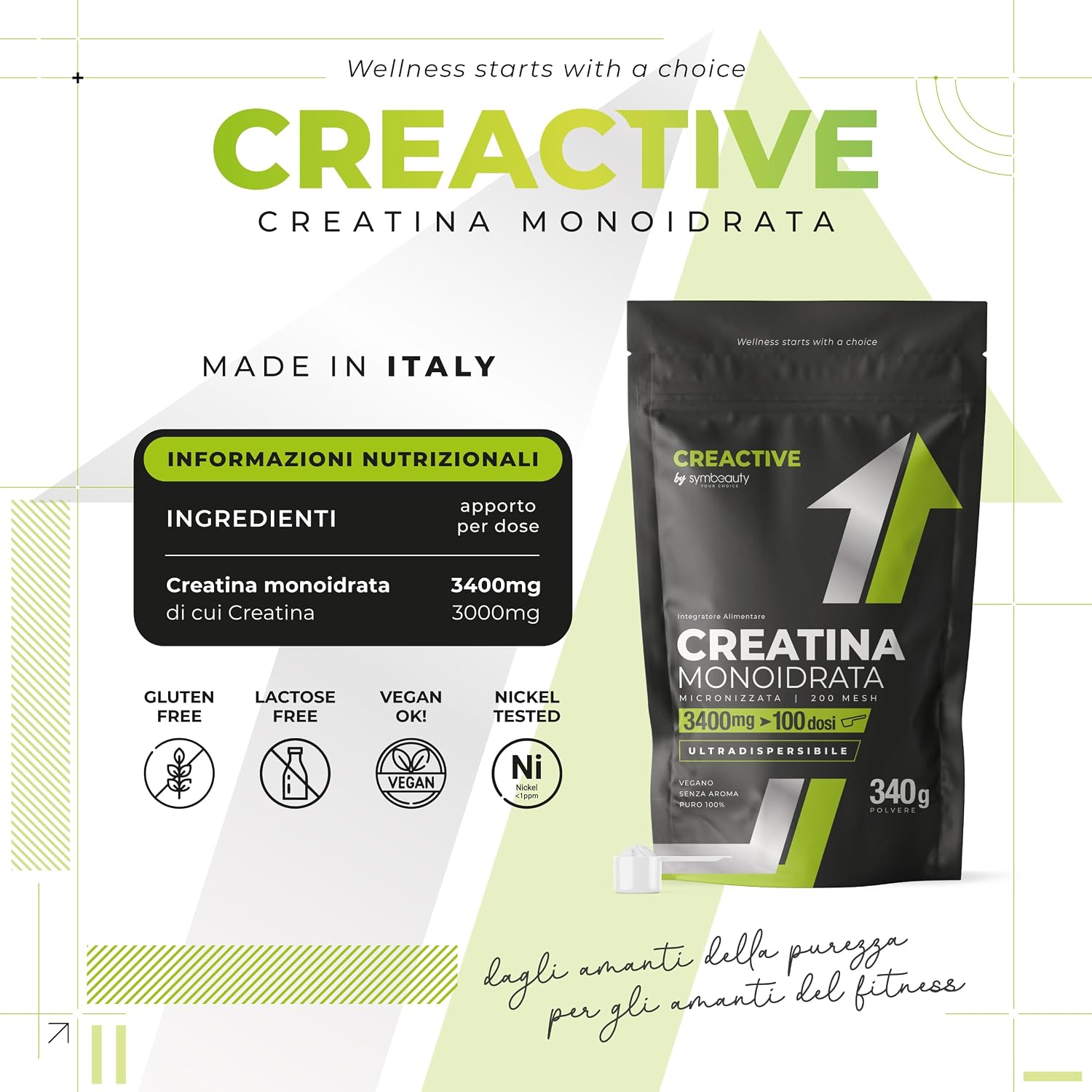Thumbnail 4 de Symbeauty Creatina Monoidrata 100 Dosi 340 g – Ultra Dispersibile, Vegana, Made in Italy