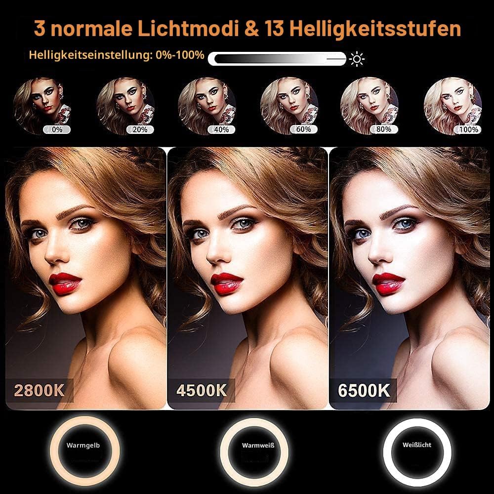 Thumbnail 2 de 11.5 Zoll Ringlicht mit Stativ Handy