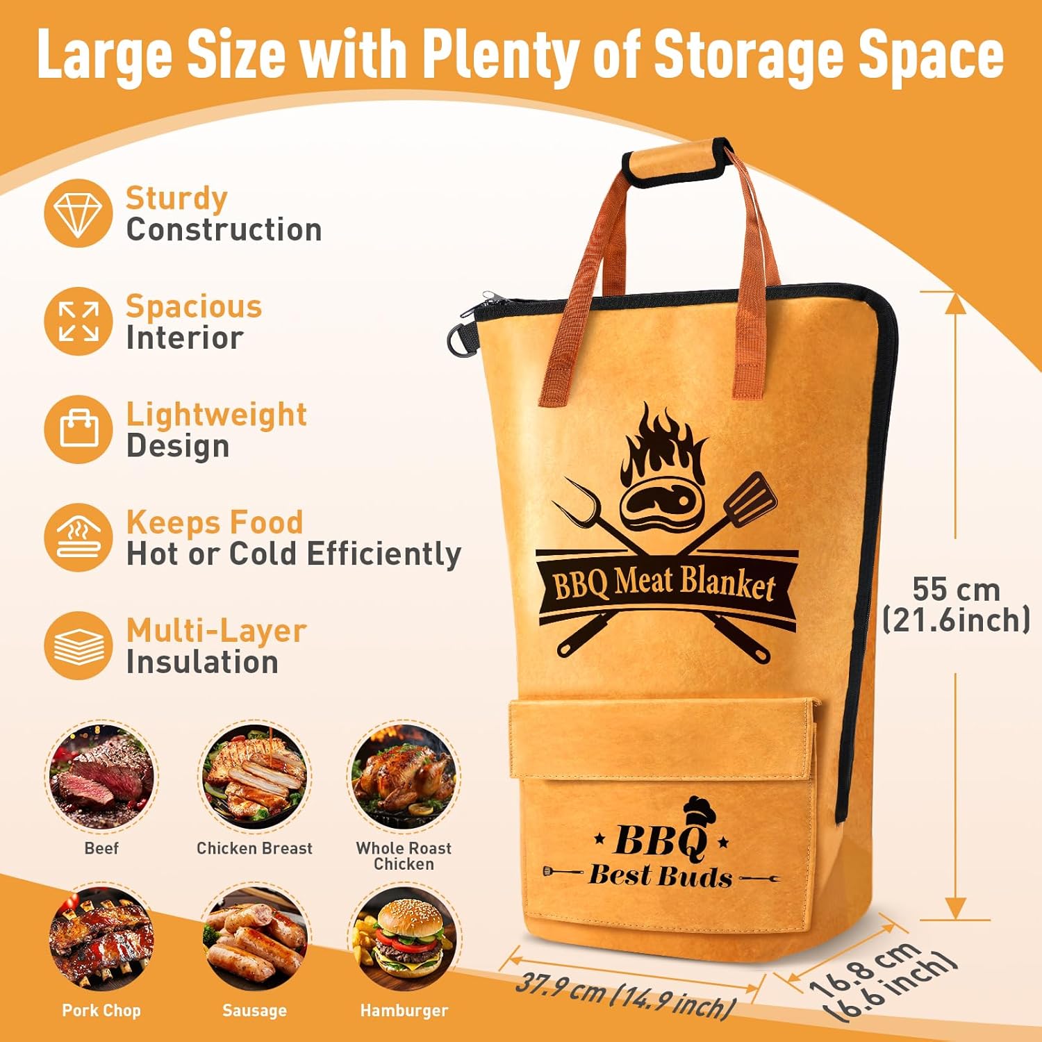 Detalle 2 de KEZKALS BBQ Blanket for Meat Resting: Extra Large Insulated Bag for Big Roasts