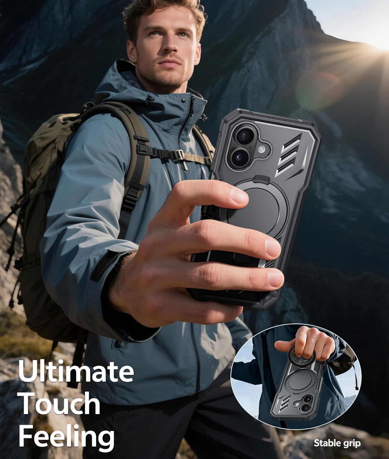 Thumbnail 5 de FNTCASE iPhone 17 magnetic stand phone case with built-in screen protector (Black)