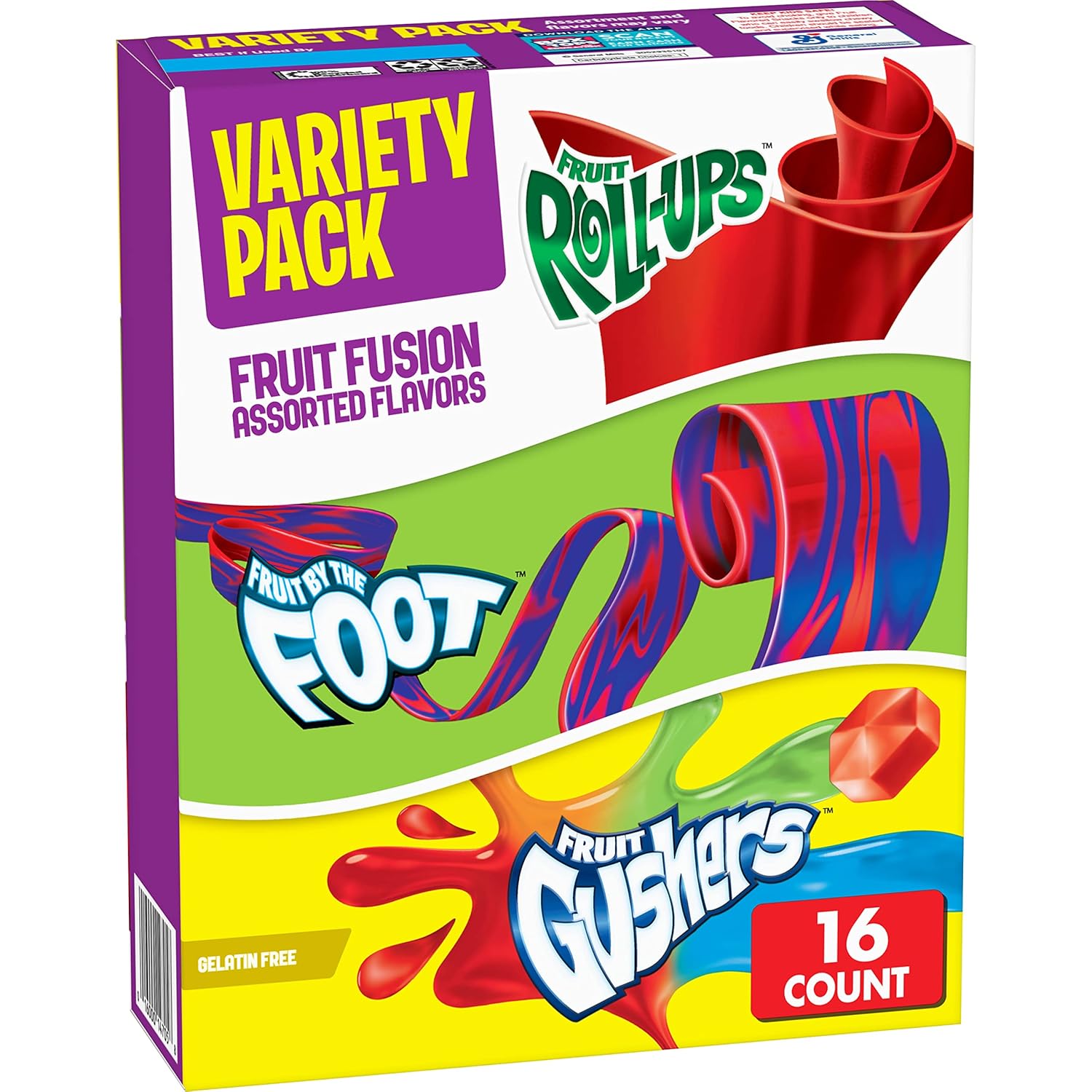 Detalle de Betty Crocker Fruit Roll-Ups, Fruit by the Foot & Gushers Variety Pack