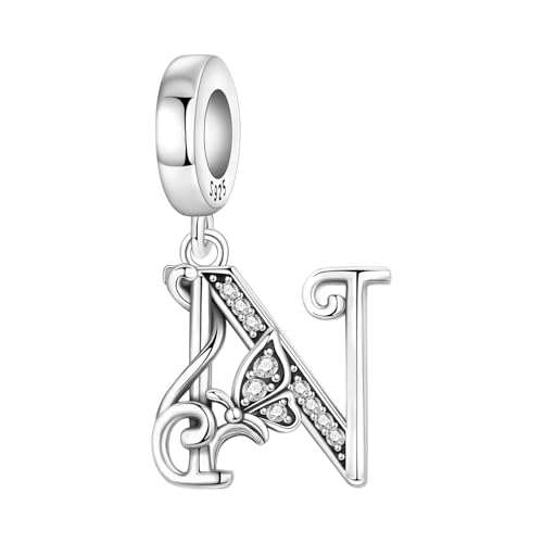 Detalle de CYCUFF Mariposa Letras Colgante de Plata 925 para Pulseras y Collares – joya elegante y atemporal