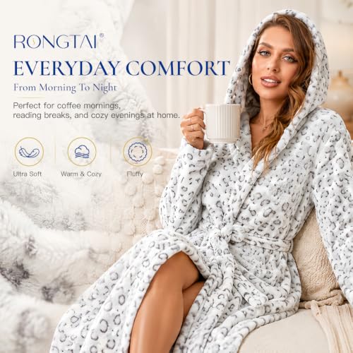 Thumbnail 11 de RONGTAI Womens Dressing Gown Fleece Plush Warm Long Robe