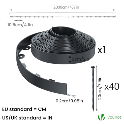 Thumbnail 6 de VOUNOT Borde Jardín flexible 20 m, altura 5 cm