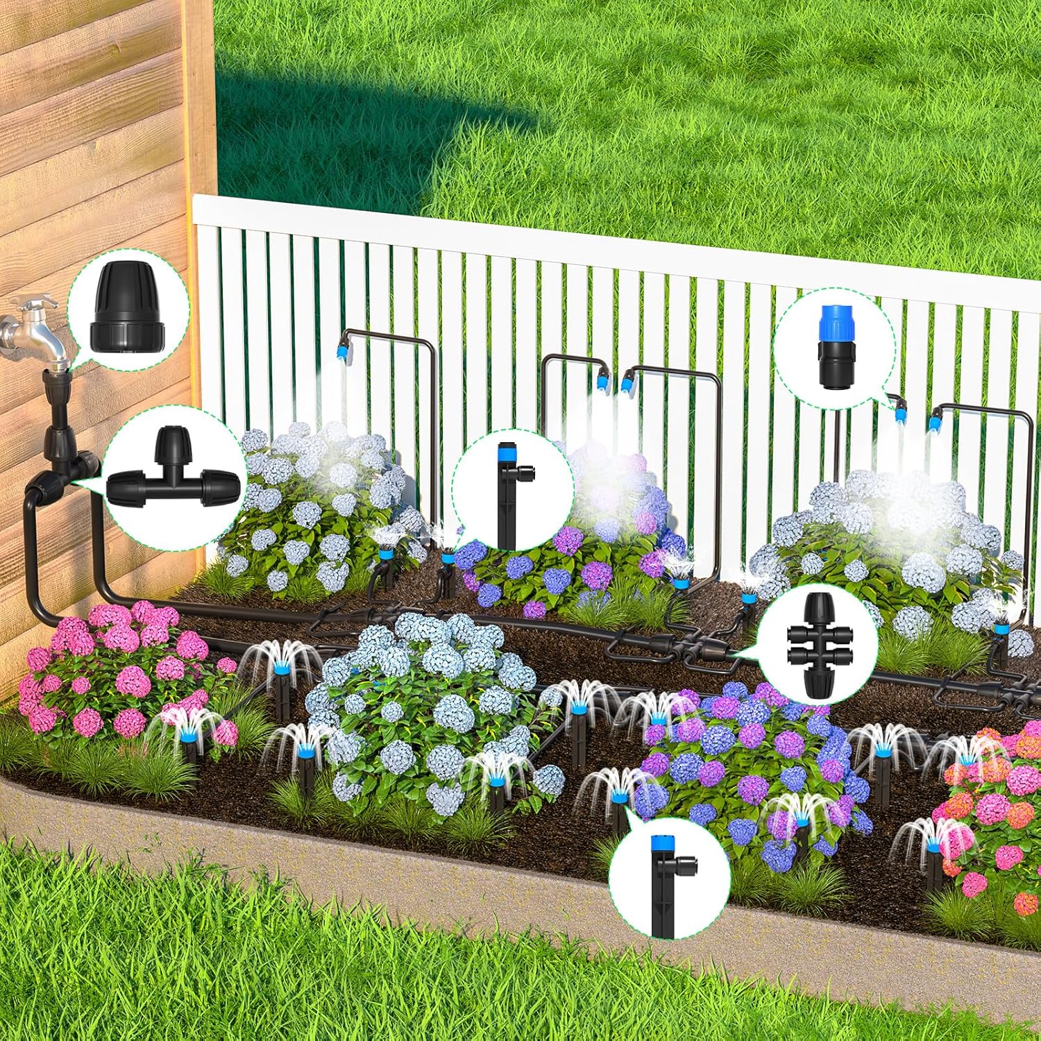Thumbnail 1 de MIXC 230FT Quick-Connect Drip Irrigation System Kit