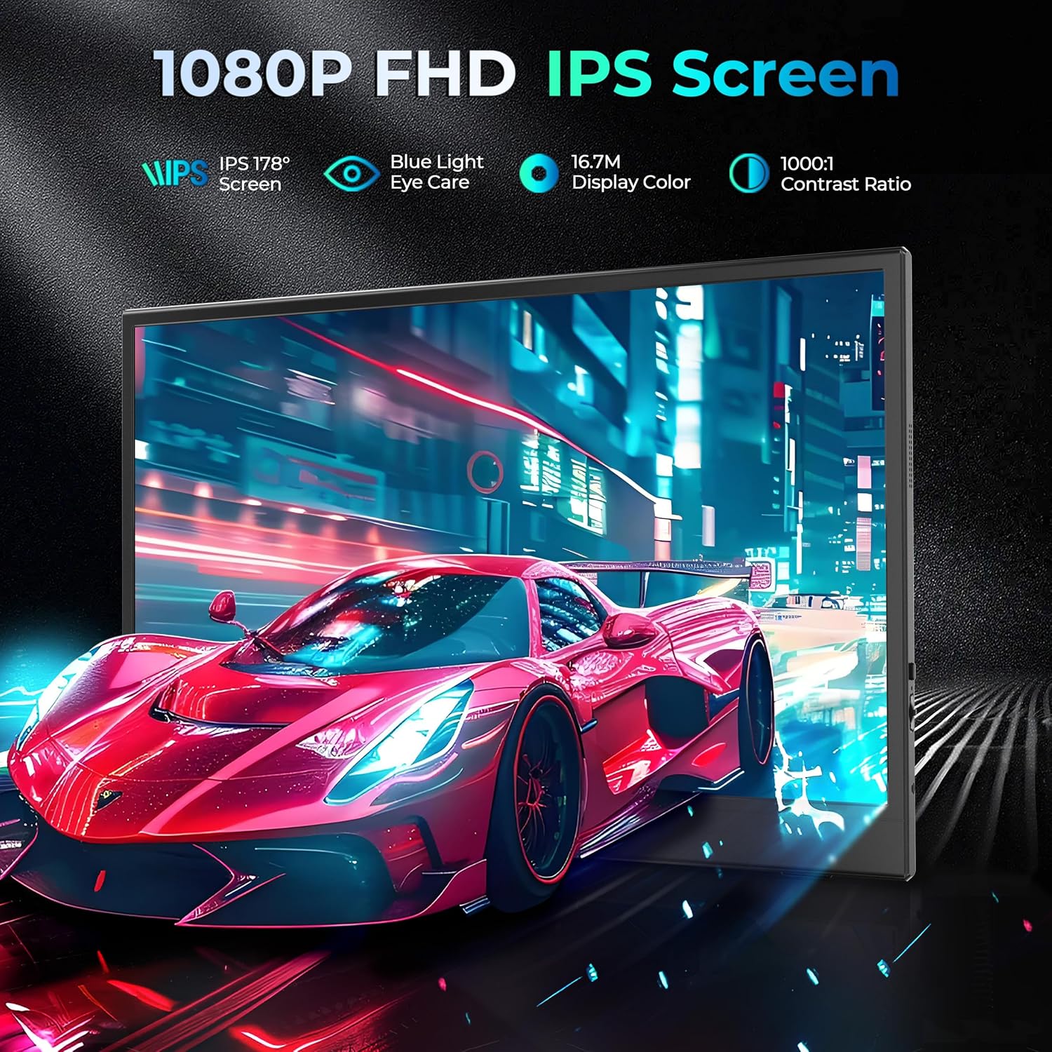 Detalle 2 de UFYQL Portable Monitor 15.6" 1080p FHD IPS