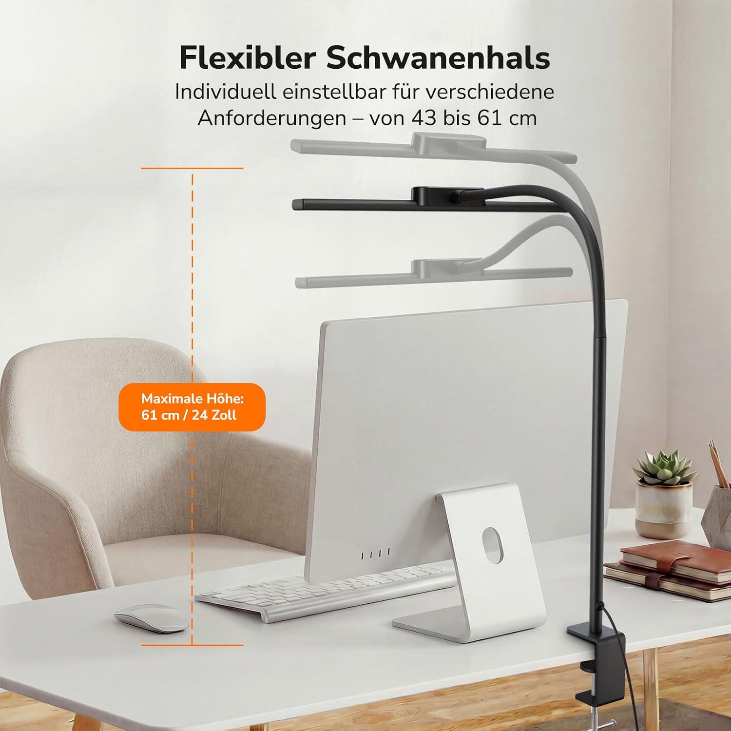Detalle 2 de Lepro Schreibtischlampe mit Klemme – flexibler, augenschonender Komfort für Arbeit und Studium