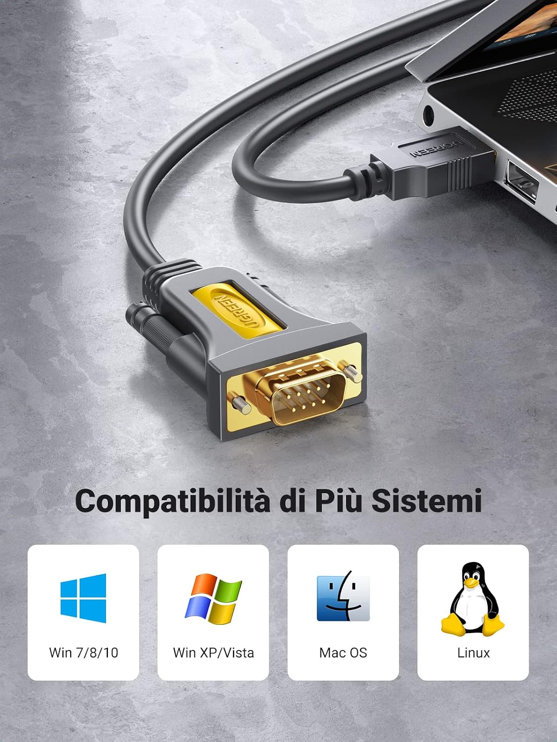 Thumbnail 3 de UGREEN Adattatore USB RS232 DB9 9 Pin