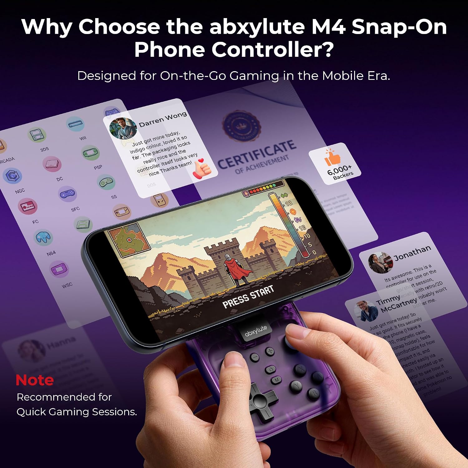 Thumbnail 1 de abxylute M4 Snap-On Mobile Gaming Controller for Android & iPhone