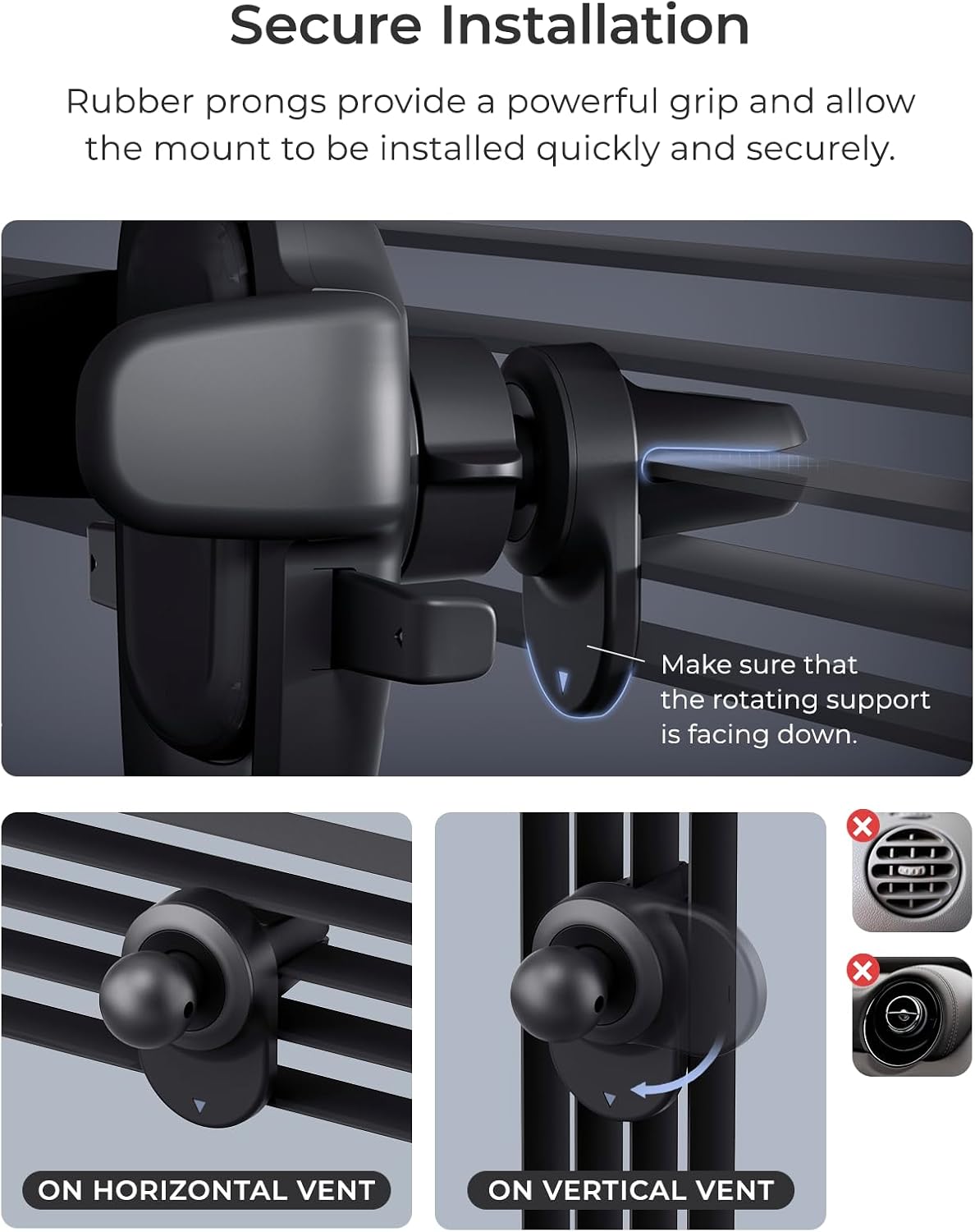 Thumbnail 3 de iOttie Easy One Touch Advanced Air Vent Car Phone Mount (Universal) for iPhone, Samsung, and more