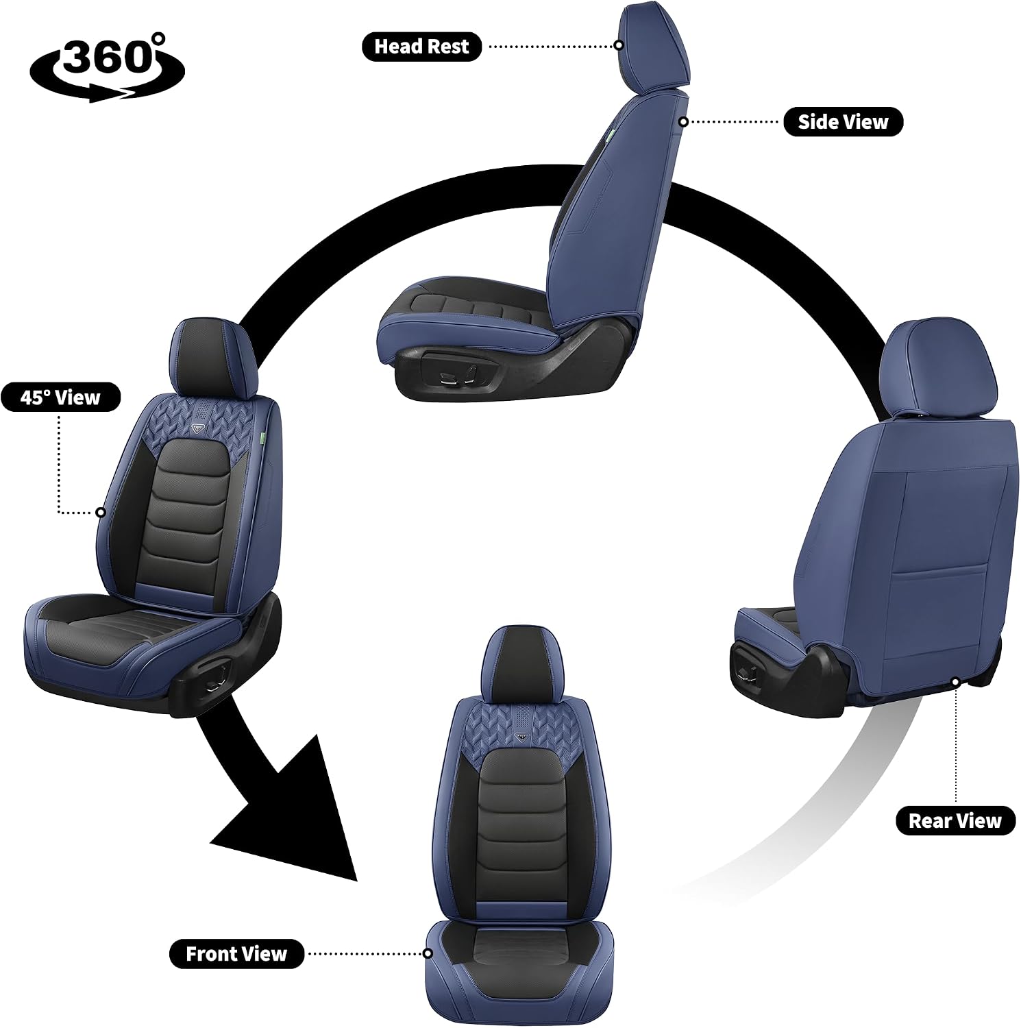 Detalle de FLORICH Faux Leather Car Seat Covers