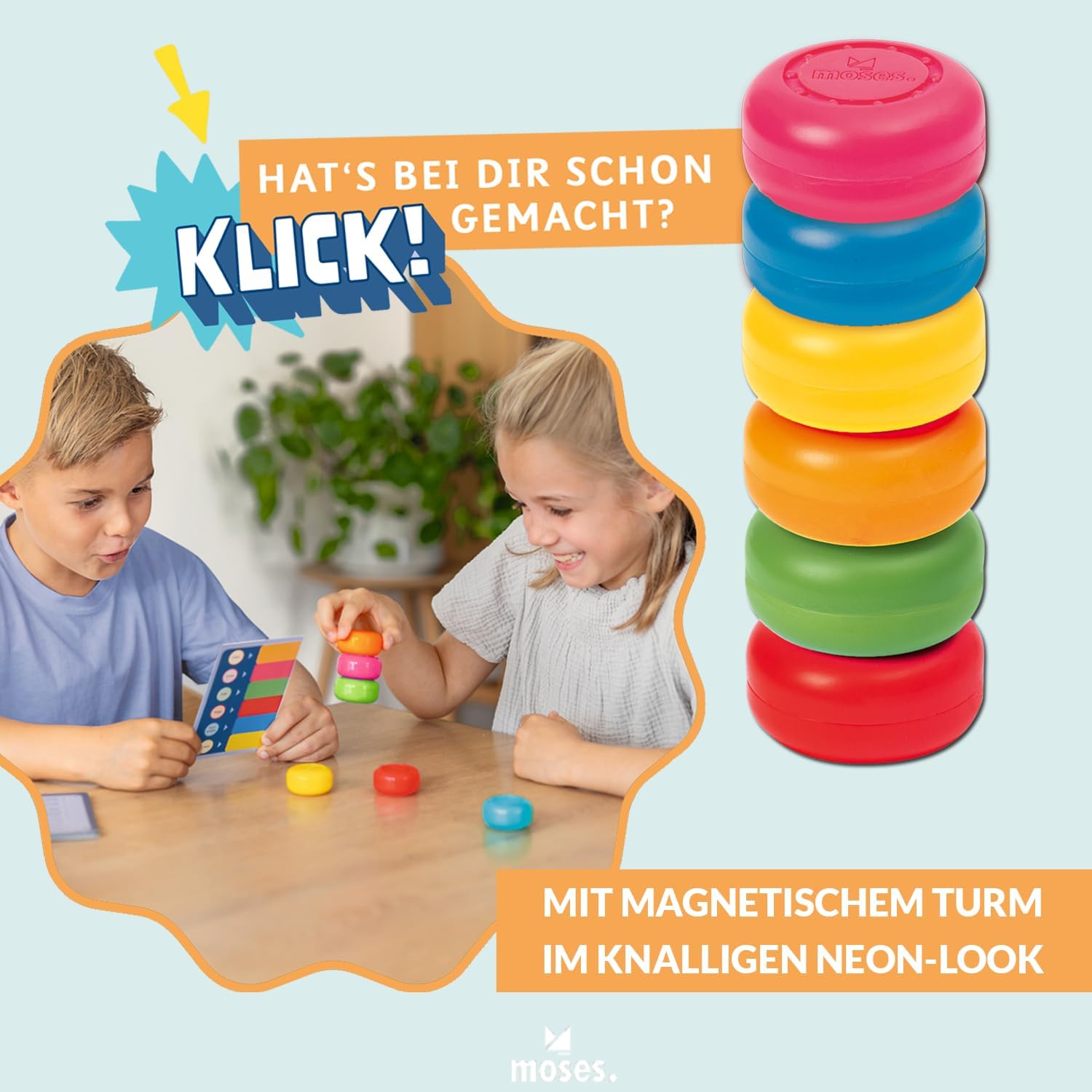 Thumbnail 2 de Moses. klick Klack Klug! – Das magnetische Lernspiel für die Vorschule (Starterset mit Magnetturm)