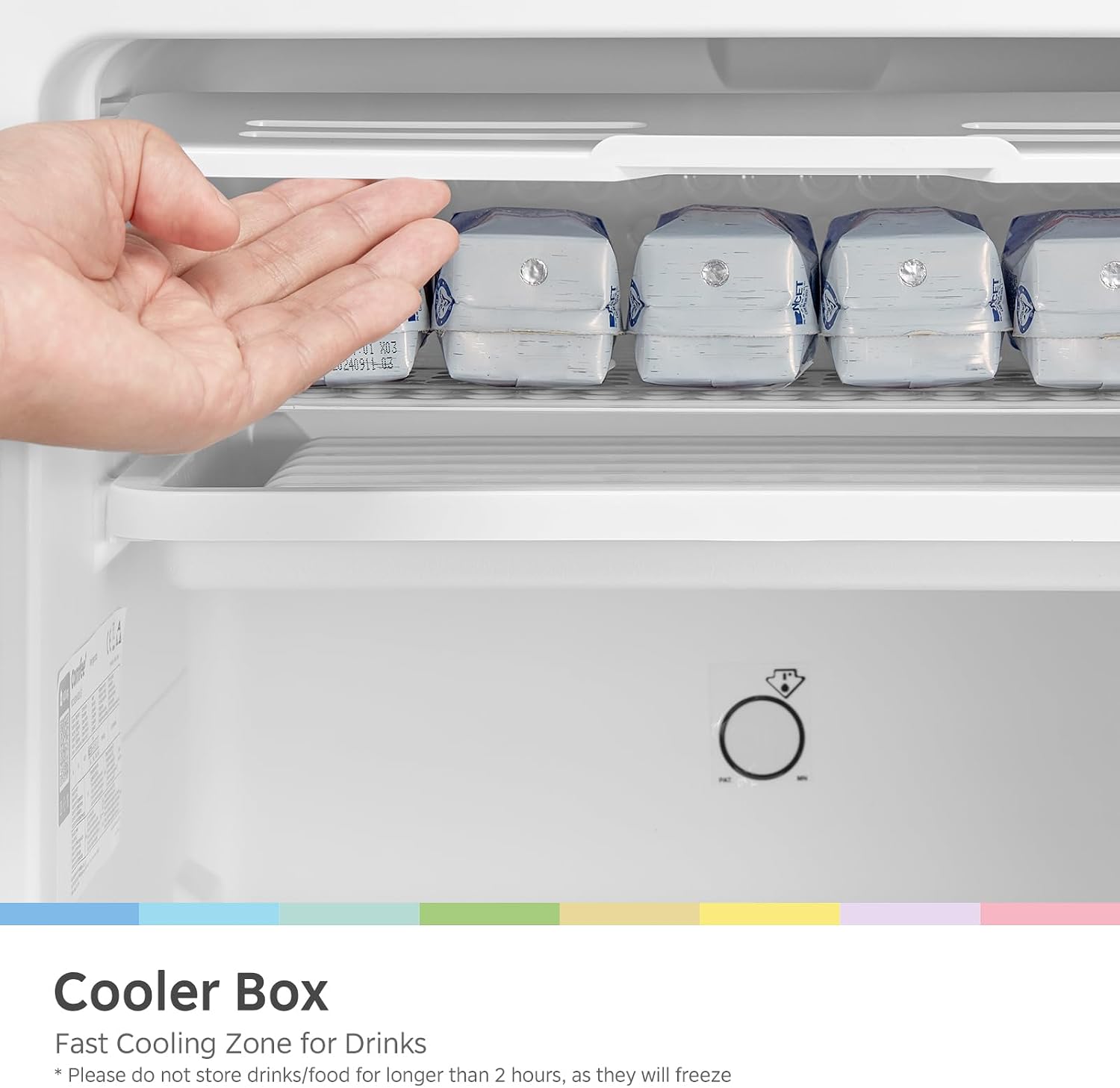 Detalle 2 de COMFEE' 93L Under Counter Fridge with Cooler Box (RCD93WH2UK(E))