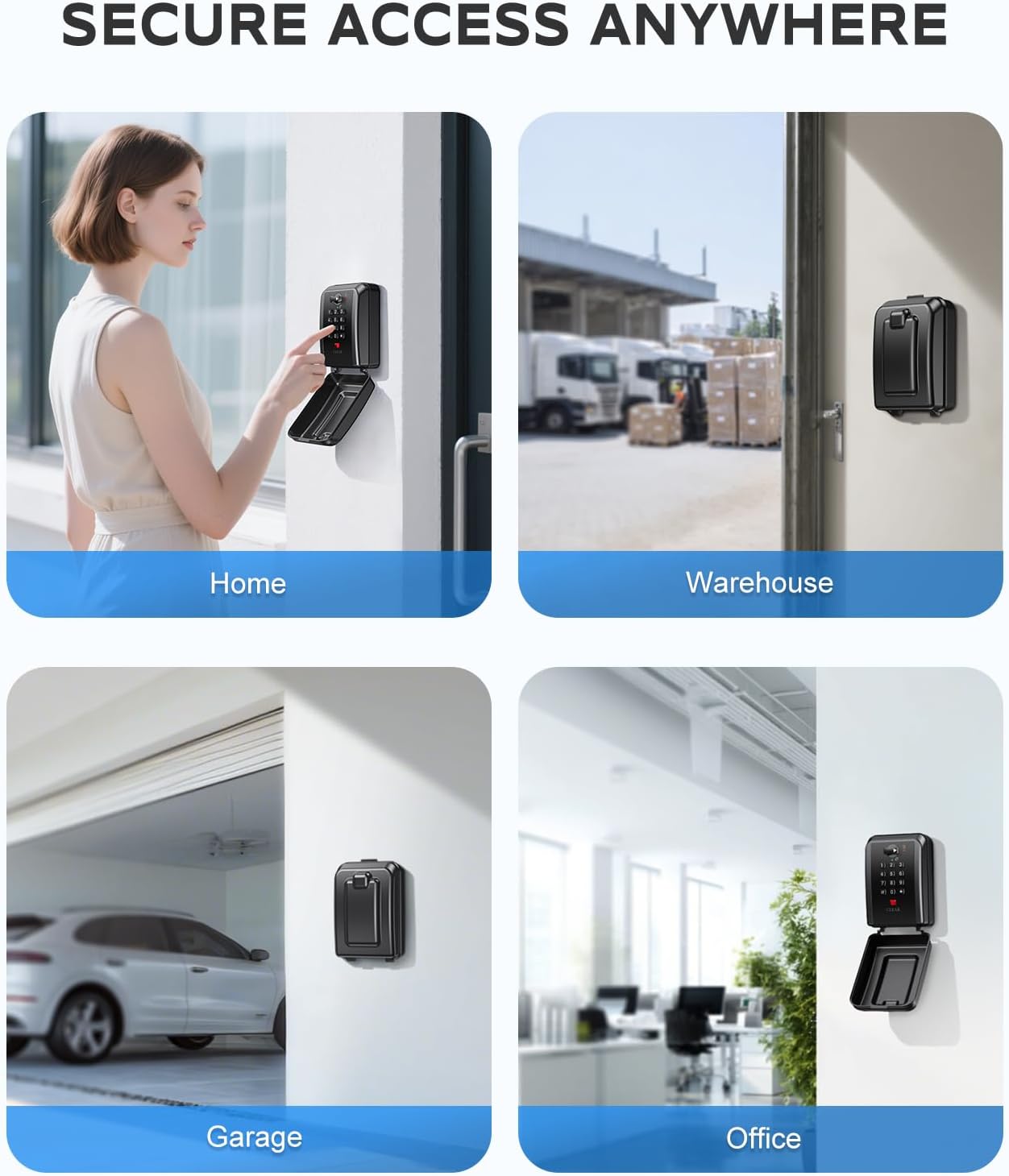 Detalle de Mohard Key Safe Wall Mounted: 12-Digit Lock Box for Secure Key Storage