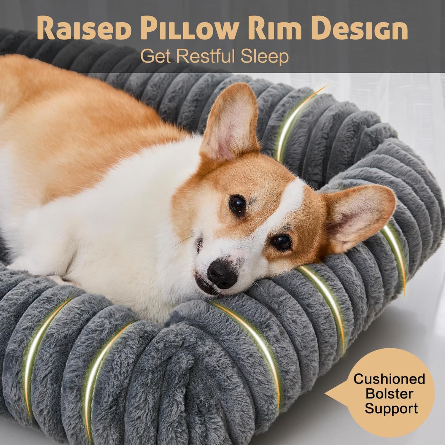 Detalle 2 de Oveppy Dog Bed 25 x 21 x 8 inch for under 30 lb dogs