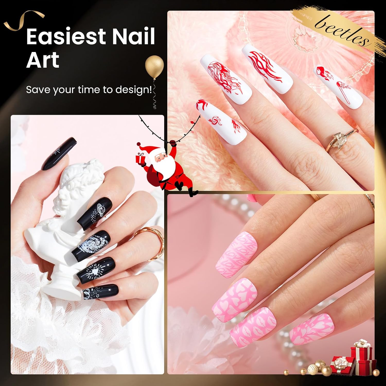 Detalle 2 de Beetles Nail Stamping Gel Kit, 8 Colors