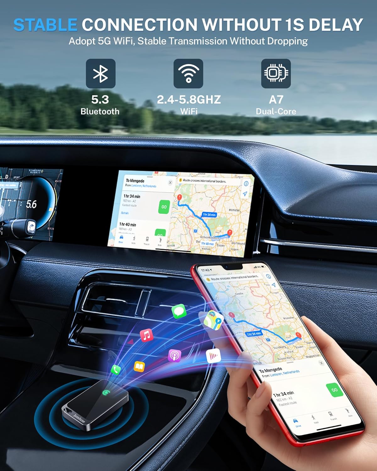 Detalle de Jemluse Wireless CarPlay Adapter for iPhone