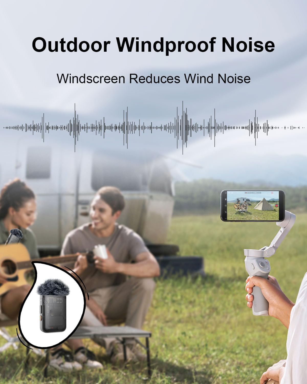 Detalle de SEYUGOPTI Furry Microphone Windscreen for DJI Mic 2