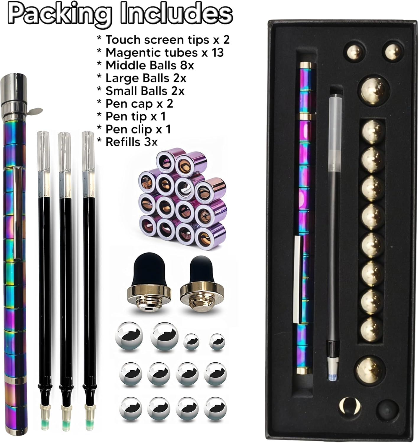 Detalle 2 de Magnetic Fidget Pen Gifts for Men – Multifunctional Desk Toy & Writing Instrument
