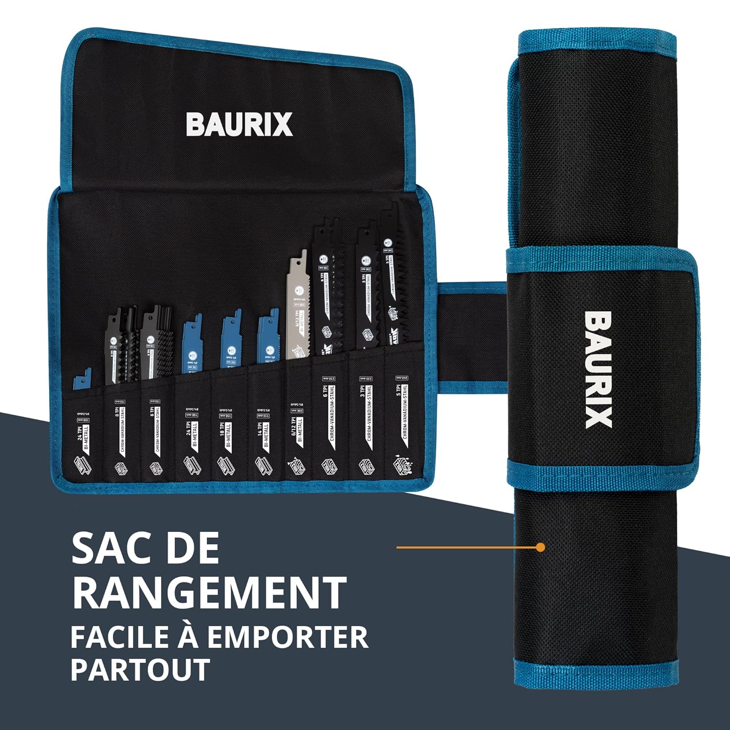 Thumbnail 6 de BAURIX® Lames de Scie Sabre SHARK® – Ensemble 35 pièces pour coupe rapide et nette