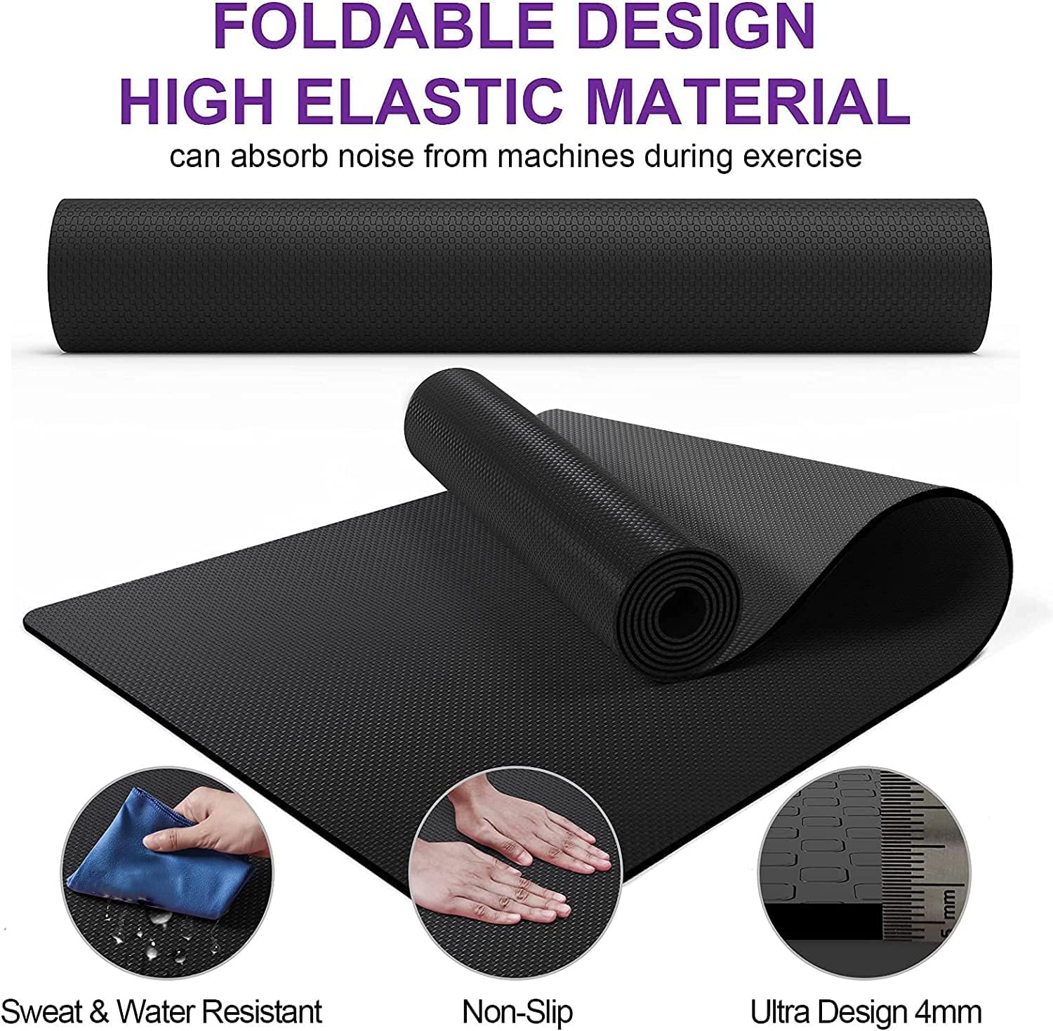 Detalle de Treadmill Mat 180 cm x 75 cm – Heavy‑Duty Exercise Mat 🏋️♀