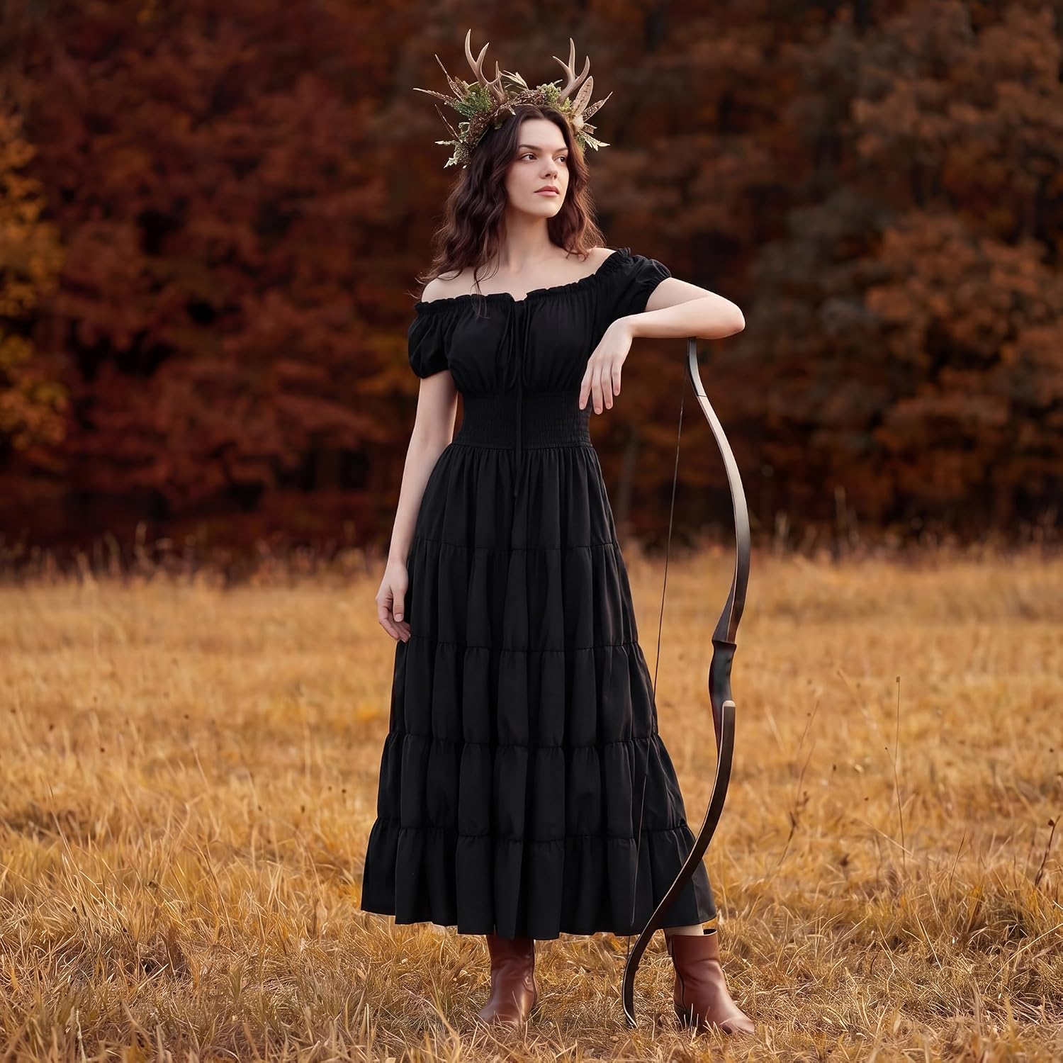 Detalle 2 de Zhitunemi Dress-6531 Renaissance Costume Dress with Full-Length Skirt