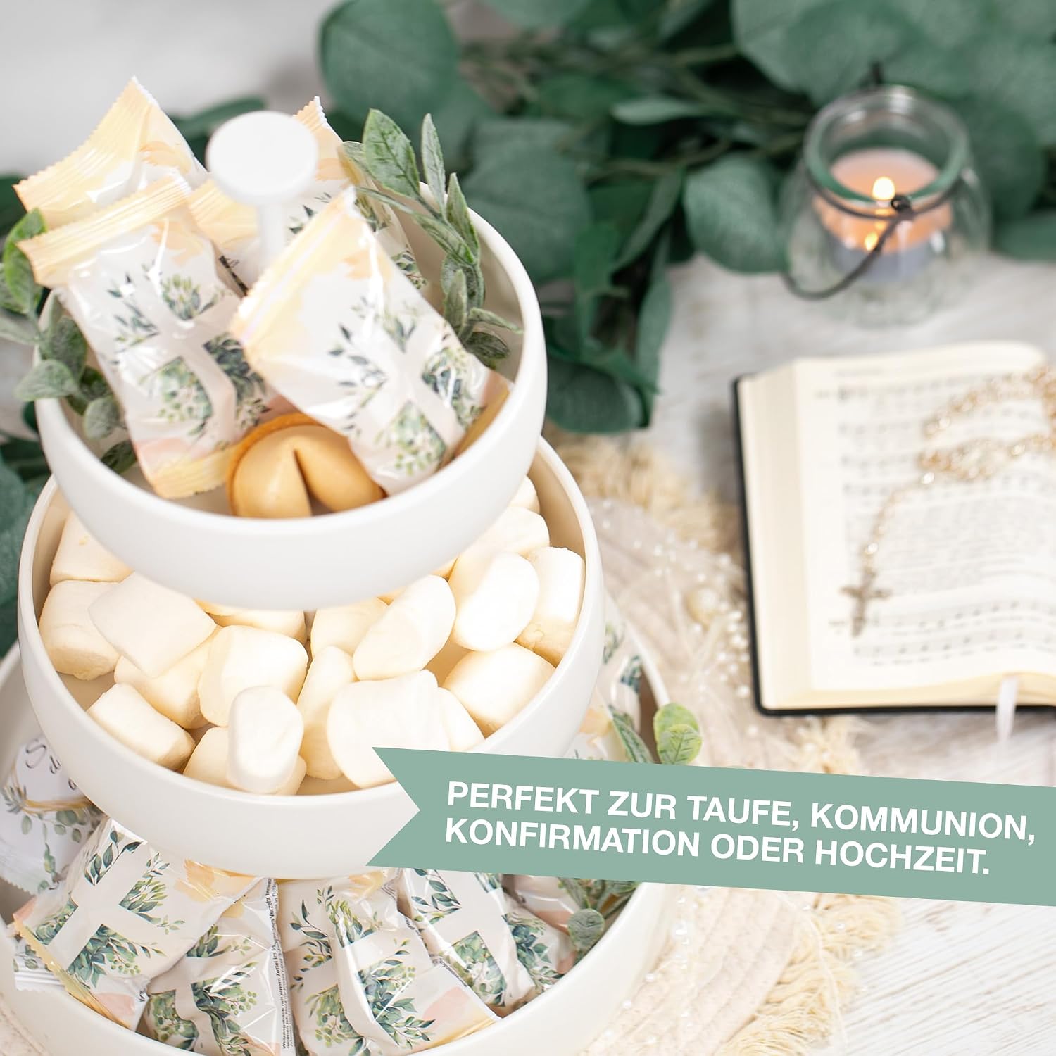 Detalle de FOOD crew Bibel Glückskekse (12 Stück) in christlicher Geschenkbox – einzeln verpackt für Taufe, Kommunion & Co.