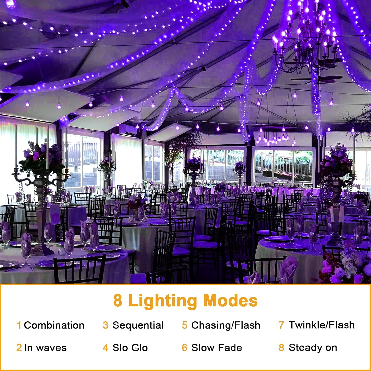 Thumbnail 4 de FFZZKJ Solar Lights Outdoor Garden 240LED 78ft Twin Pack — Waterproof String Lights with 8 Modes
