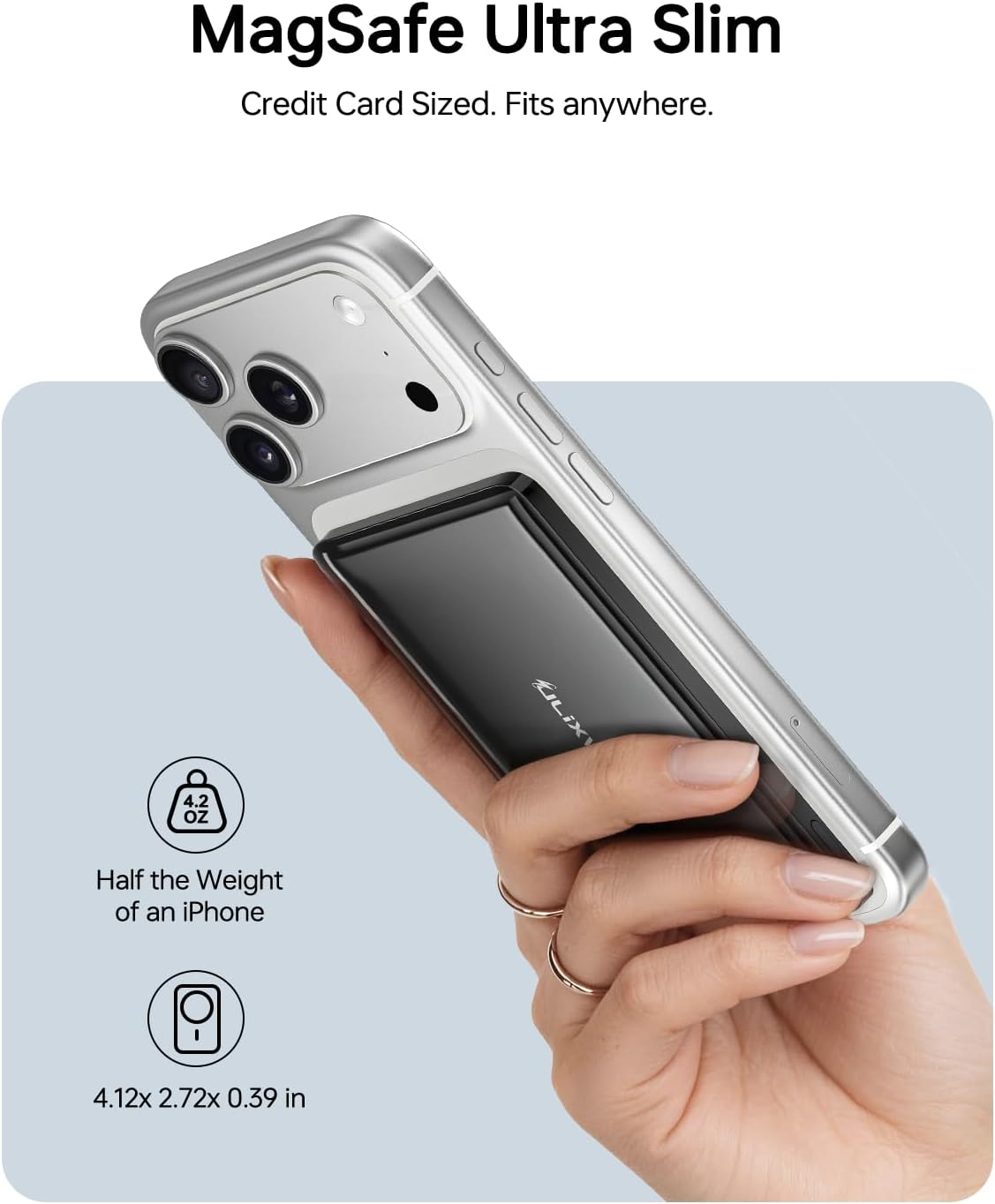 Detalle 2 de ULiXWH MagS-1S Magnetic Wireless Power Bank, 5000mAh, 0.39-Inch Slim