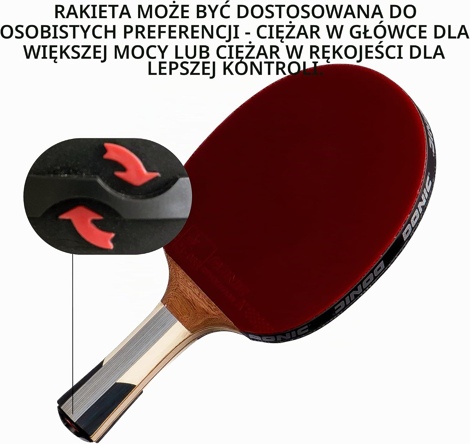 Detalle de Donic-Schildkröt Waldner 1000 – rakietka do tenisa stołowego, gąbka 2,1 mm i ABP