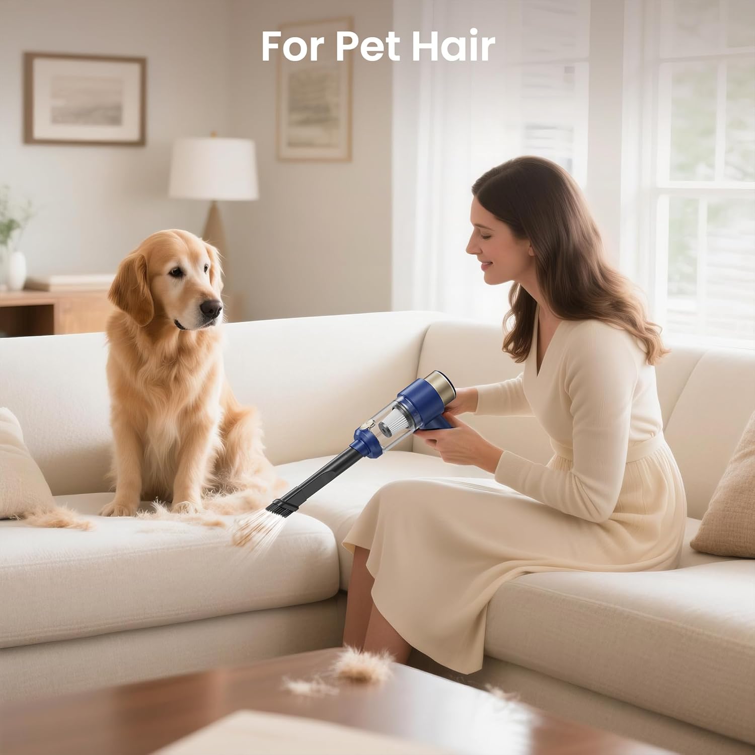 Detalle 2 de Mecanto Mecanto Car Vacuum Handheld Vacuum Cleaner (Blue) — 15000PA Suction, HEPA Filter, Air Duster & Blower