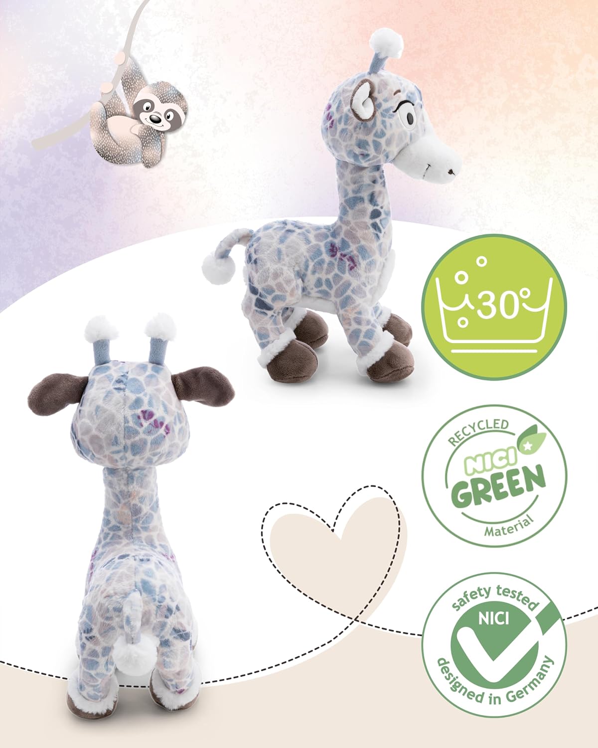 Thumbnail 2 de NICI Kuscheltier Giraffe Winny Winterfur 35cm