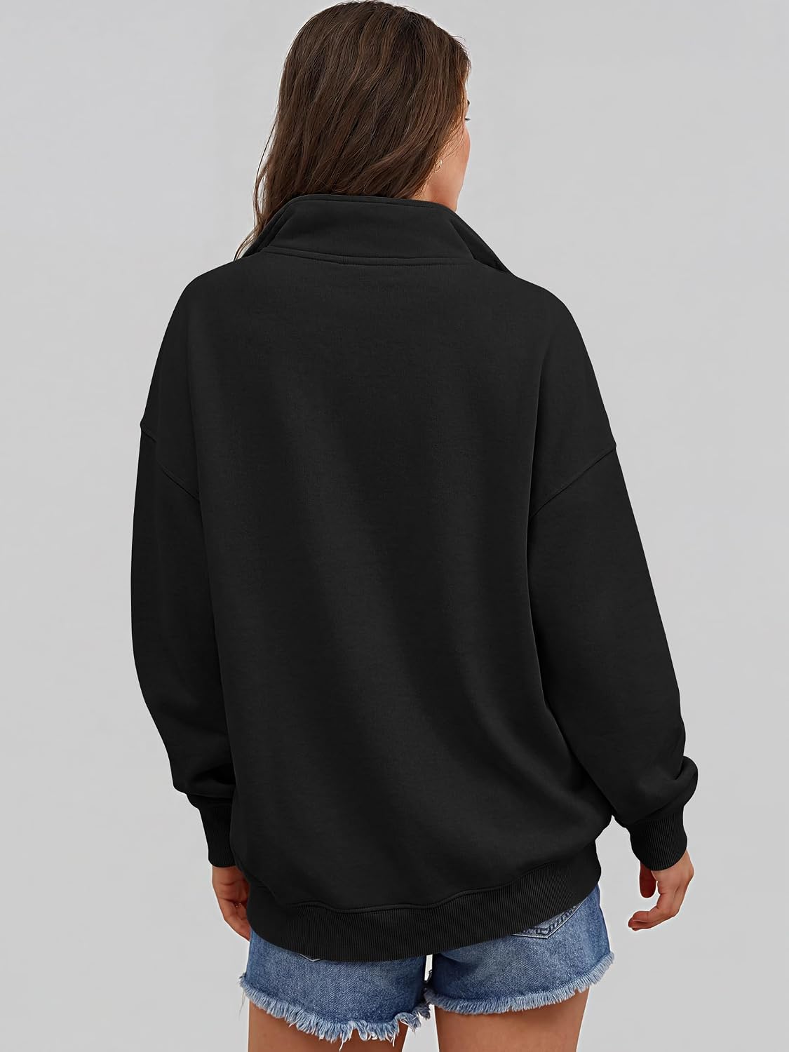 Thumbnail 5 de ANRABESS Women's Long Sleeve Henley Oversized Sweatshirt