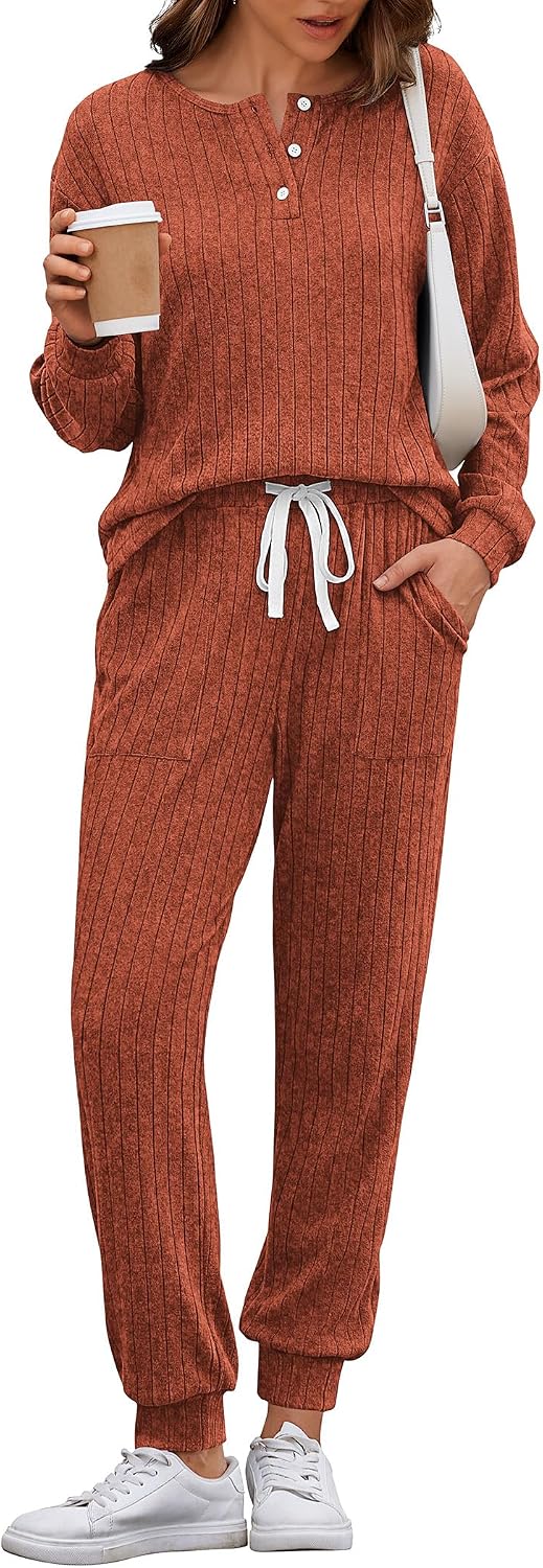 Detalle de Ekouaer Women's Knit Lounge Set