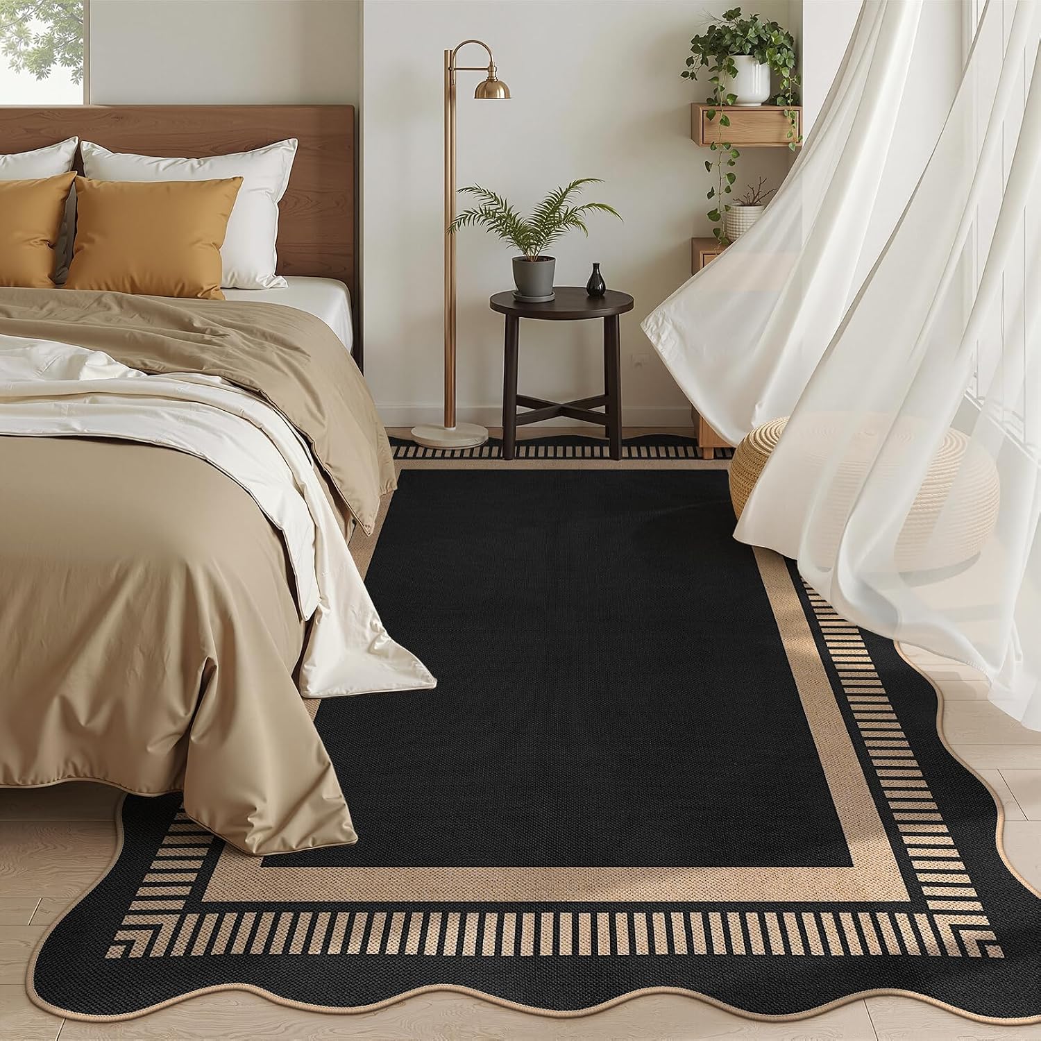 Detalle 2 de Dadasgk LDYUS-A022-Black-5x7 5' x 7' Washable Indoor-Outdoor Area Rug