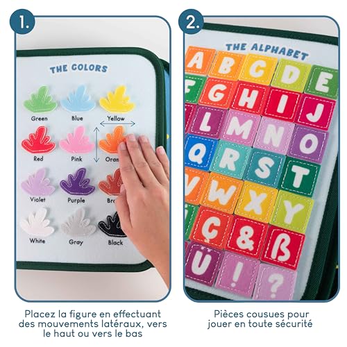 Thumbnail 7 de BONNYCO Busy Board Montessori en feutre – Mallette d’activités pour motricité fine