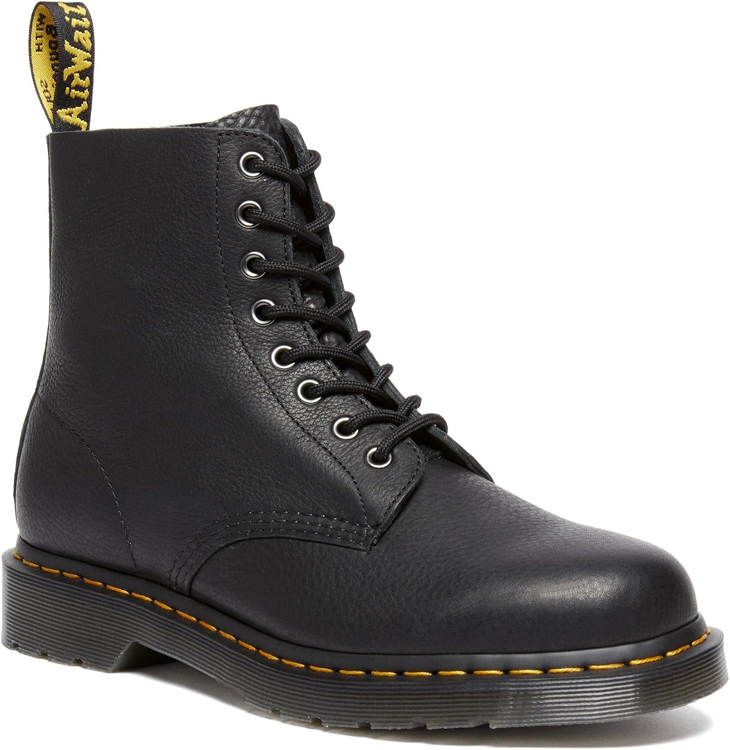 Detalle de Dr. Martens Herren 1460 8 Eye Boot Kampfstiefel – Schwarze Lacklampe