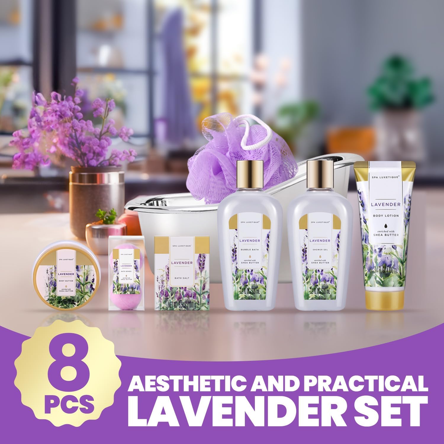Detalle 2 de Spa Luxetique Lavender Bath Gift Set 8-Pcs