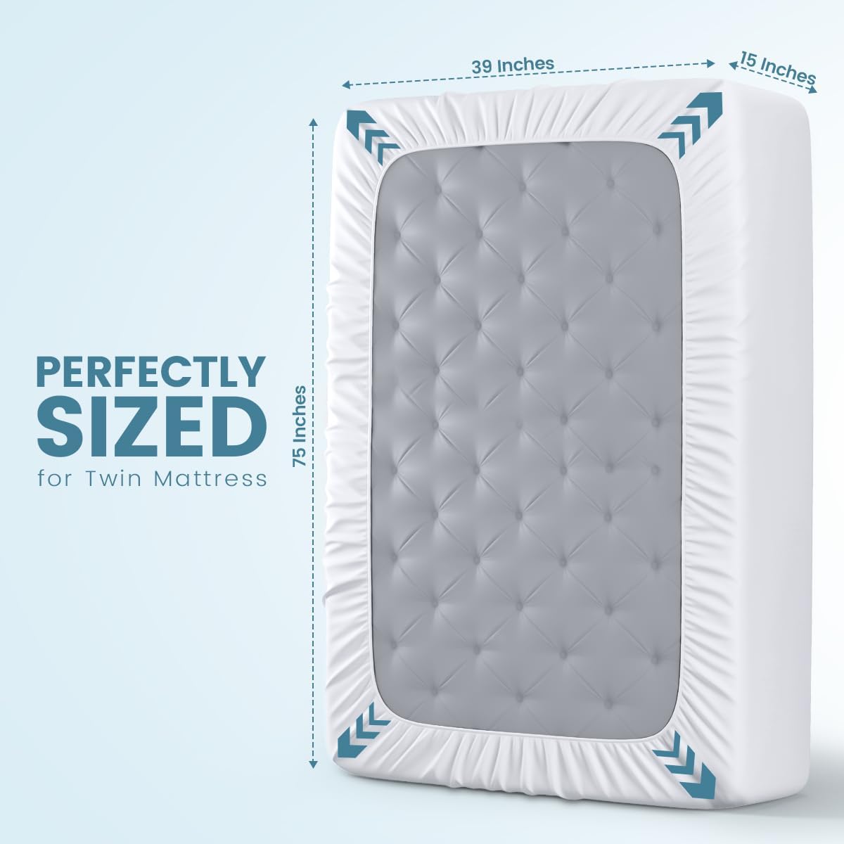 Detalle de Utopia Bedding Twin Mattress Protector, 15-inch Fit