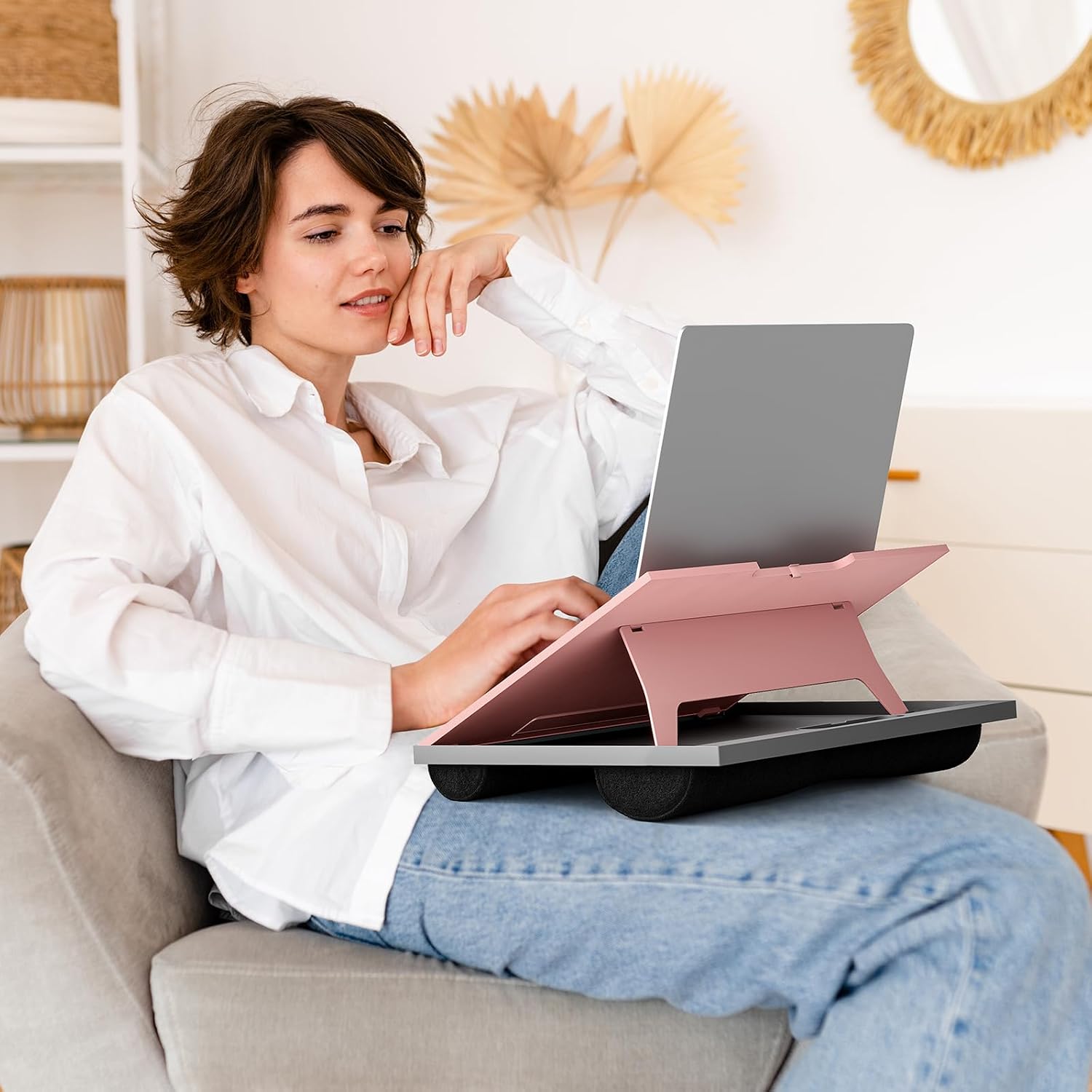 Thumbnail 5 de HUANUO HNLD2P Lap Desk, 8 Adjustable Angles, Pink, Fits Up to 15.6-Inch Laptops