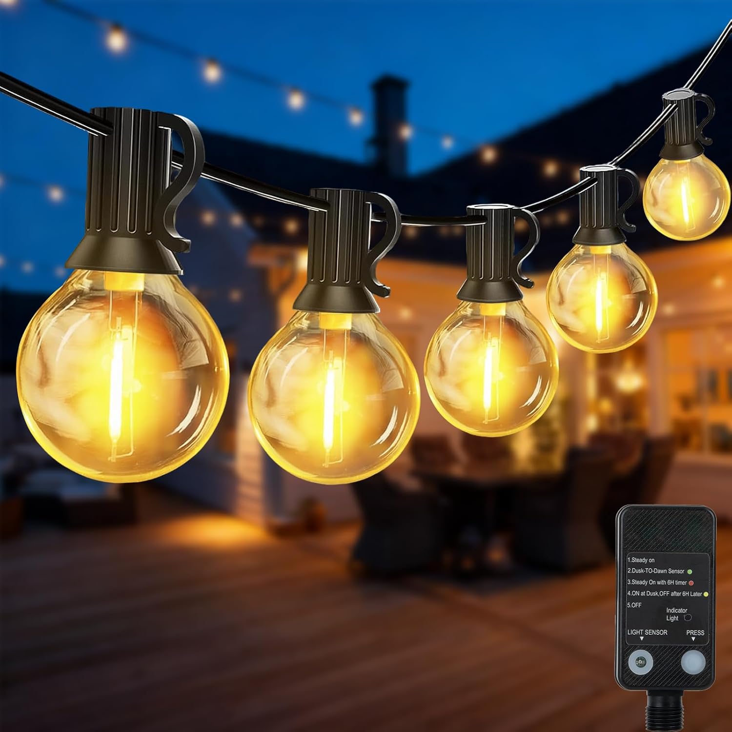 Detalle de QIHANS LED-Lichterkette für Außen 30 m