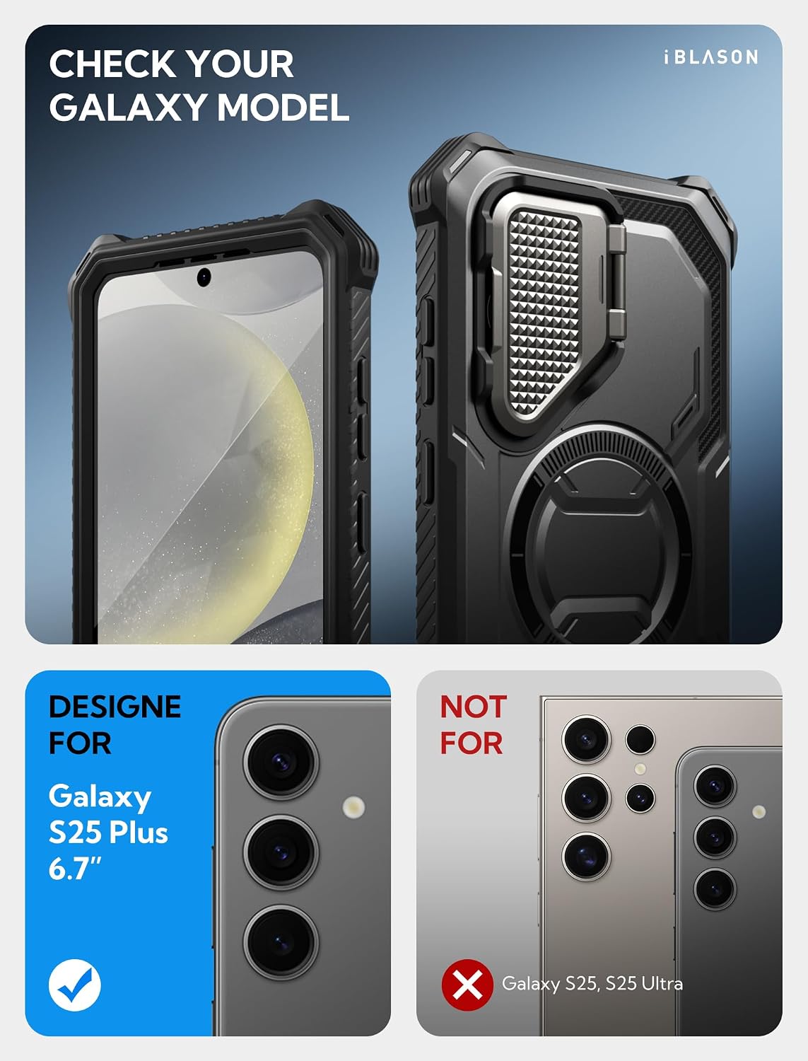 Detalle 2 de i-Blason Armorbox Case for Samsung Galaxy S25 Plus with MagSafe and Stand