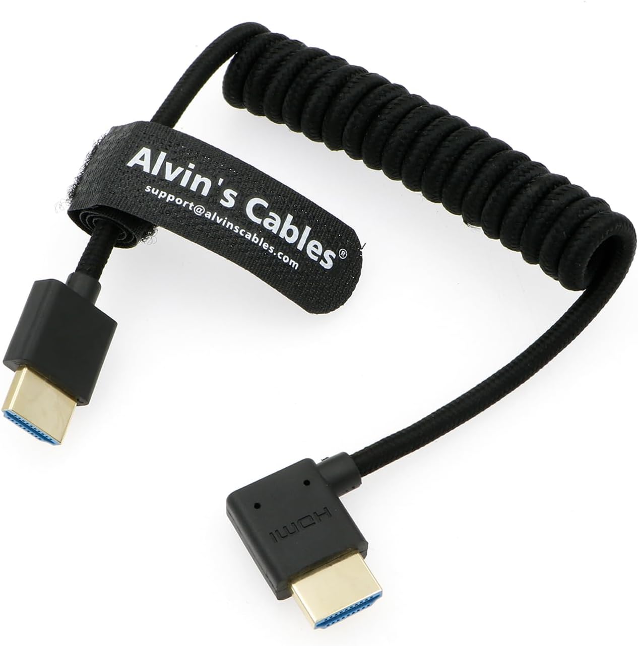 Detalle de Alvin's Cables 8K 2.1 HDMI braided coiled cable for cameras