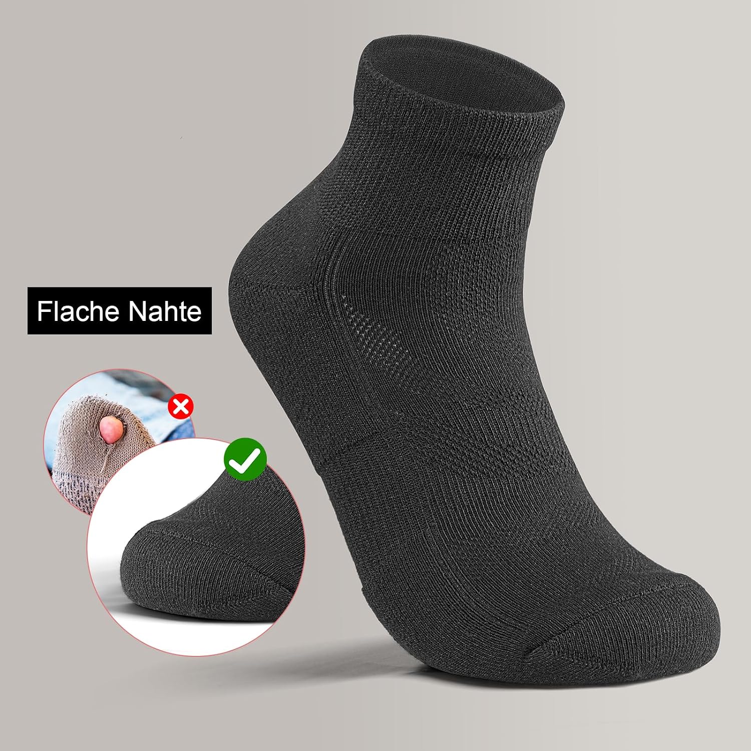 Detalle 1 de Natugloe Quarter Sportsocken 8 Paar Baumwolle