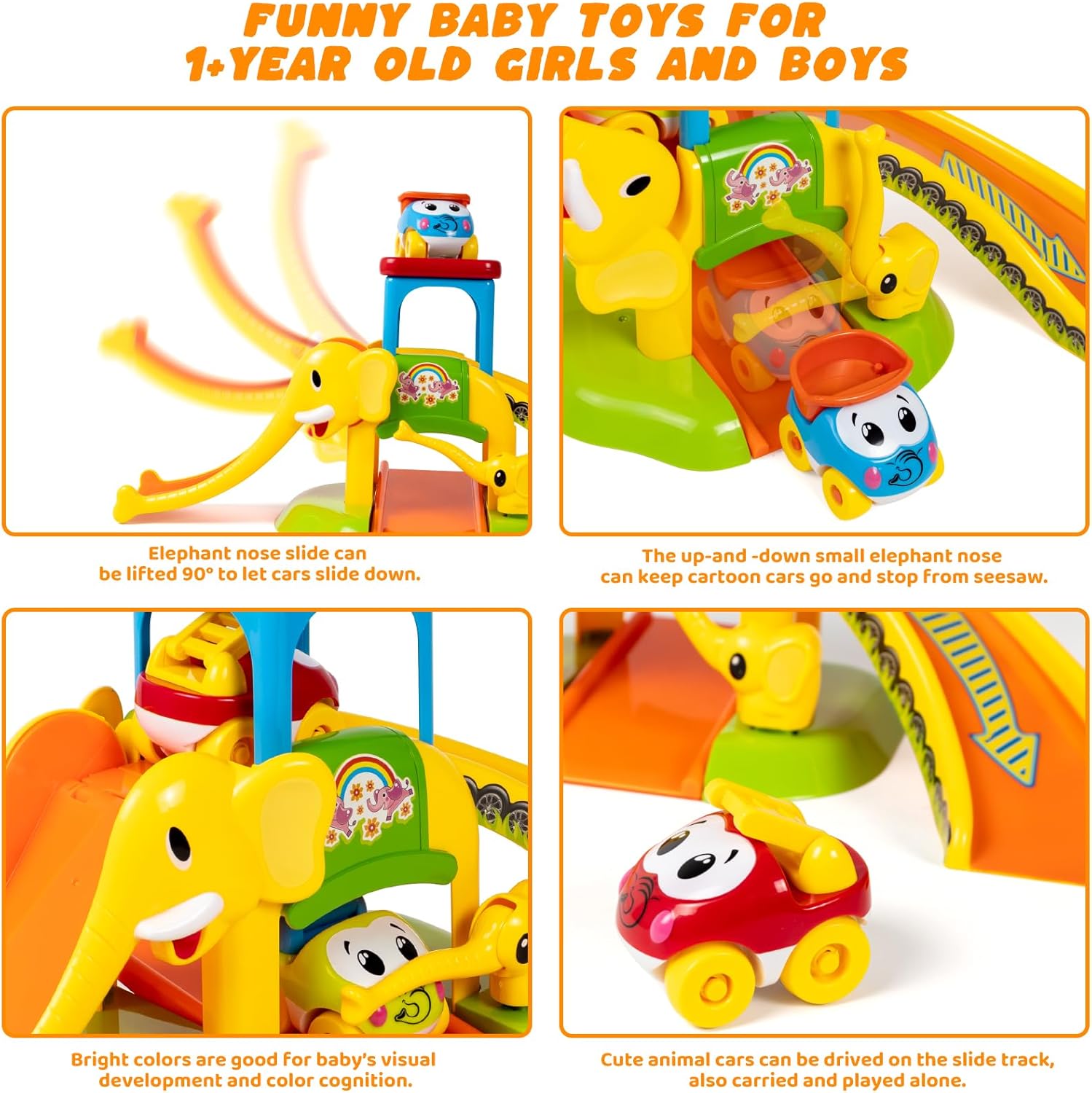 Thumbnail 1 de Marstone Toddler Elephant Slide Toy 12-18M