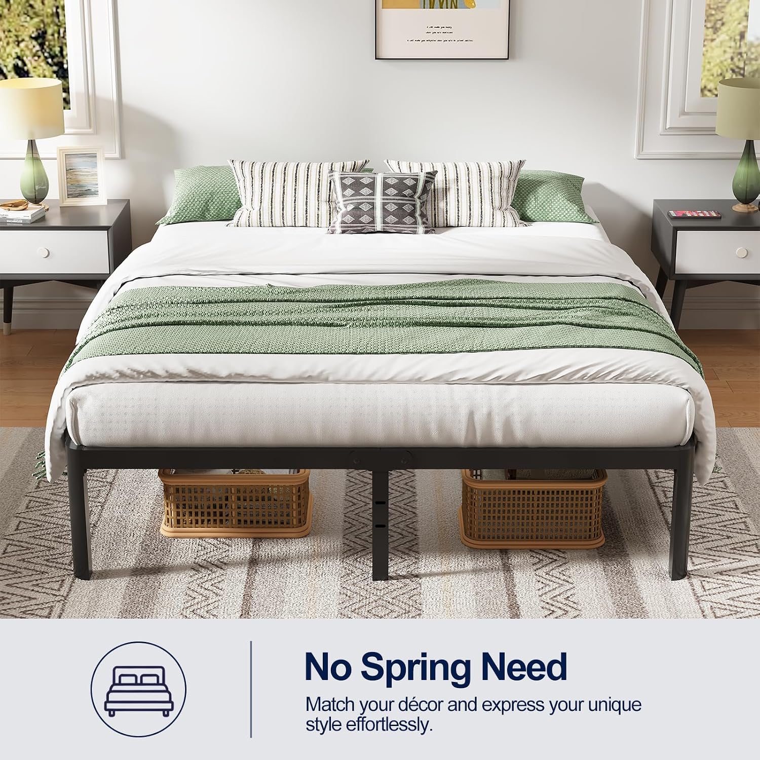 Thumbnail 6 de Arhomefurni Queen Metal Bed Frame, 14-Inch
