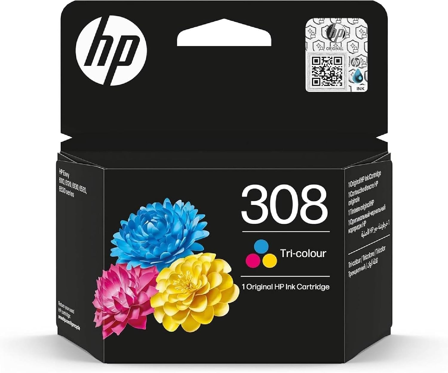 Detalle de HP 308 Trois Couleurs, Cartouche Encre Originale – Fiable et recyclable
