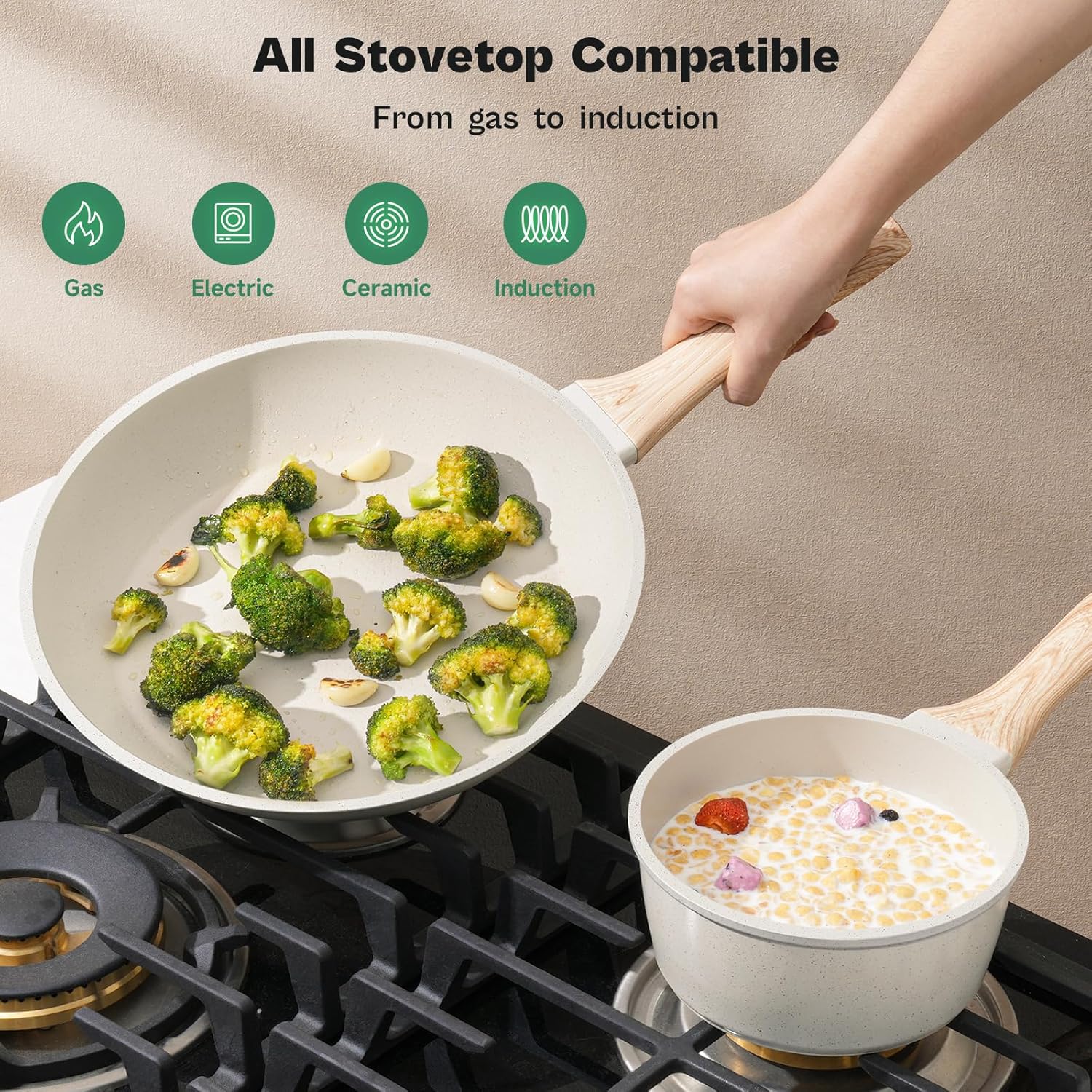 Detalle 2 de 13 Pcs Granite Nonstick Cookware Set