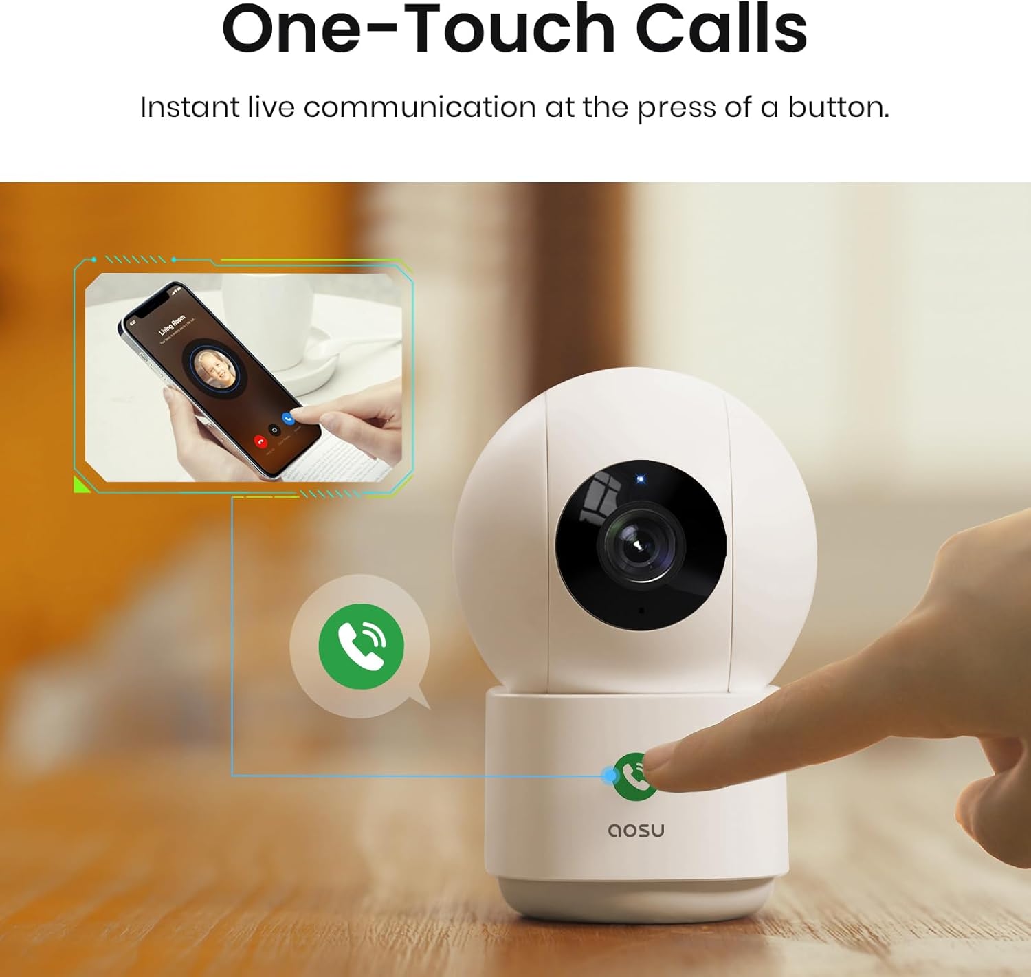 Thumbnail 1 de aosu 2K Security Camera 360° baby monitor