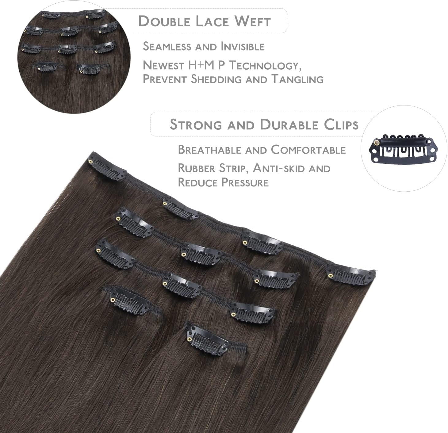 Detalle de WENNALIFE extension capelli veri con clip 80 g